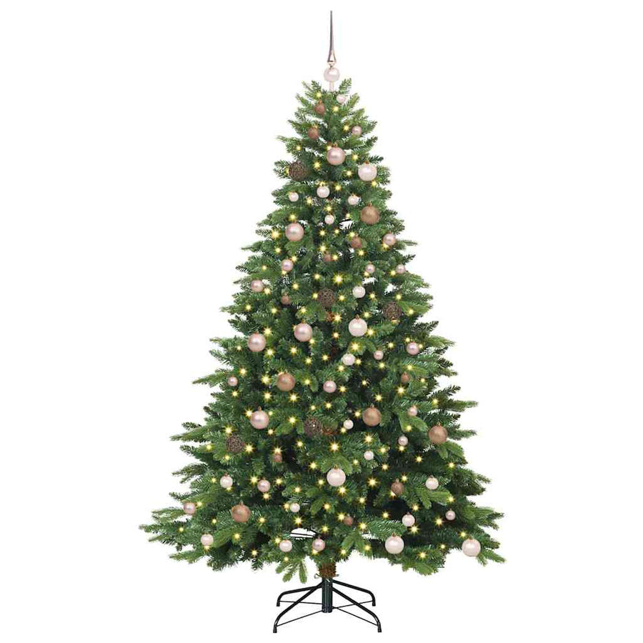 Artificial Christmas Tree with 300 LEDs Green 210 cm PE and PVC