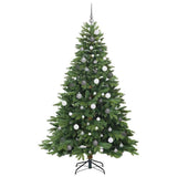 Artificial Christmas Tree with 300 LEDs Green 210 cm PE and PVC - Top-Down View