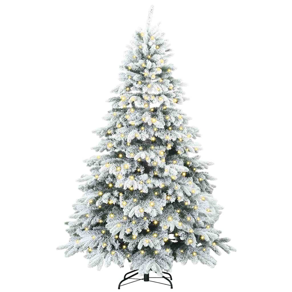 Artificial Christmas Tree with 300 LEDs White 180 cm PE and PVC