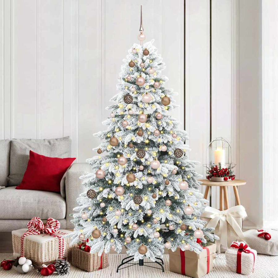 Artificial Christmas Tree with 300 LEDs White 180 cm PE and PVC