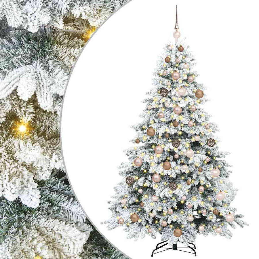 Artificial Christmas Tree with 300 LEDs White 180 cm PE and PVC