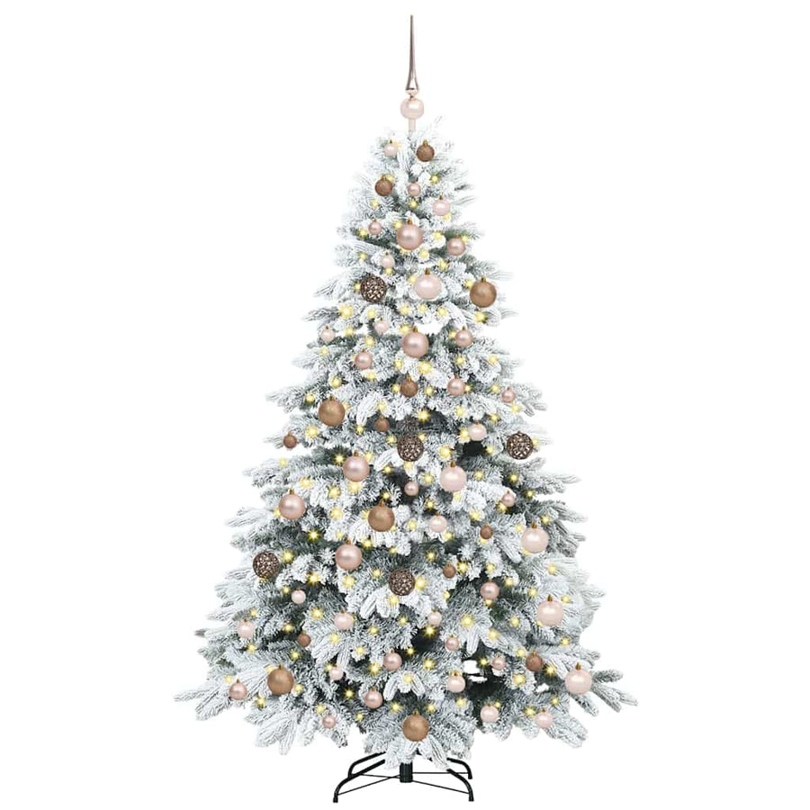 Artificial Christmas Tree with 300 LEDs White 180 cm PE and PVC