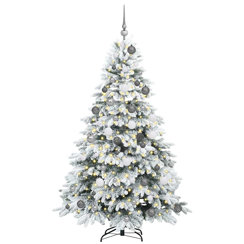 Artificial Christmas Tree with 300 LEDs White 180 cm PE and PVC