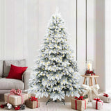 Artificial Christmas Tree with 300 LEDs White 210 cm PE and PVC