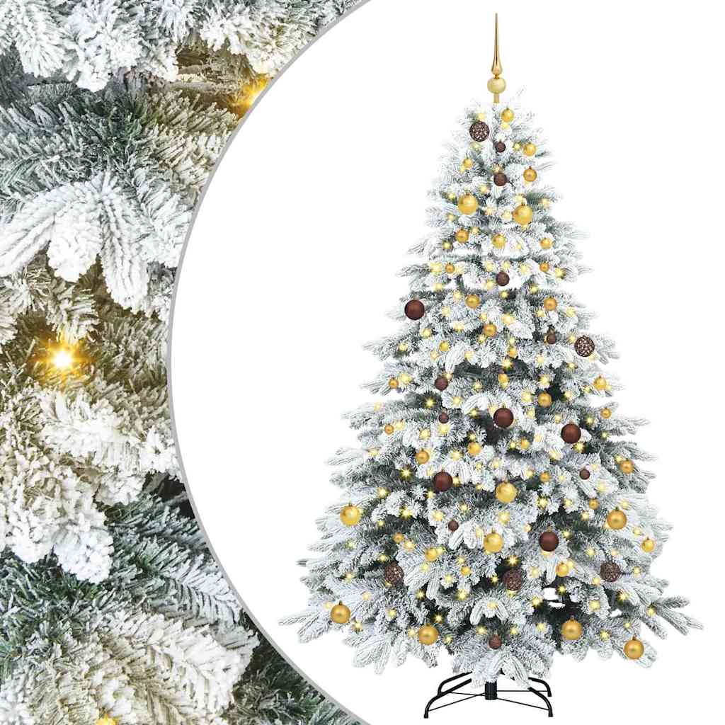 Artificial Christmas Tree with 300 LEDs White 210 cm PE and PVC