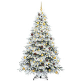 Artificial Christmas Tree with 300 LEDs White 210 cm PE and PVC
