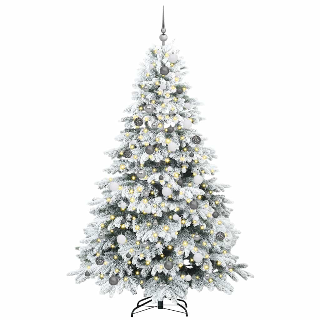 Artificial Christmas Tree with 300 LEDs White 210 cm PE and PVC