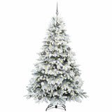 Artificial Christmas Tree with 300 LEDs White 210 cm PE and PVC