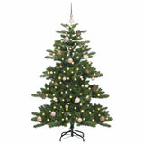 Artificial Hinged Christmas Tree Green 150 cm PVC and Steel - Side View