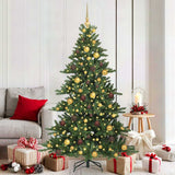 Artificial Hinged Christmas Tree Green 180 cm PVC and Steel