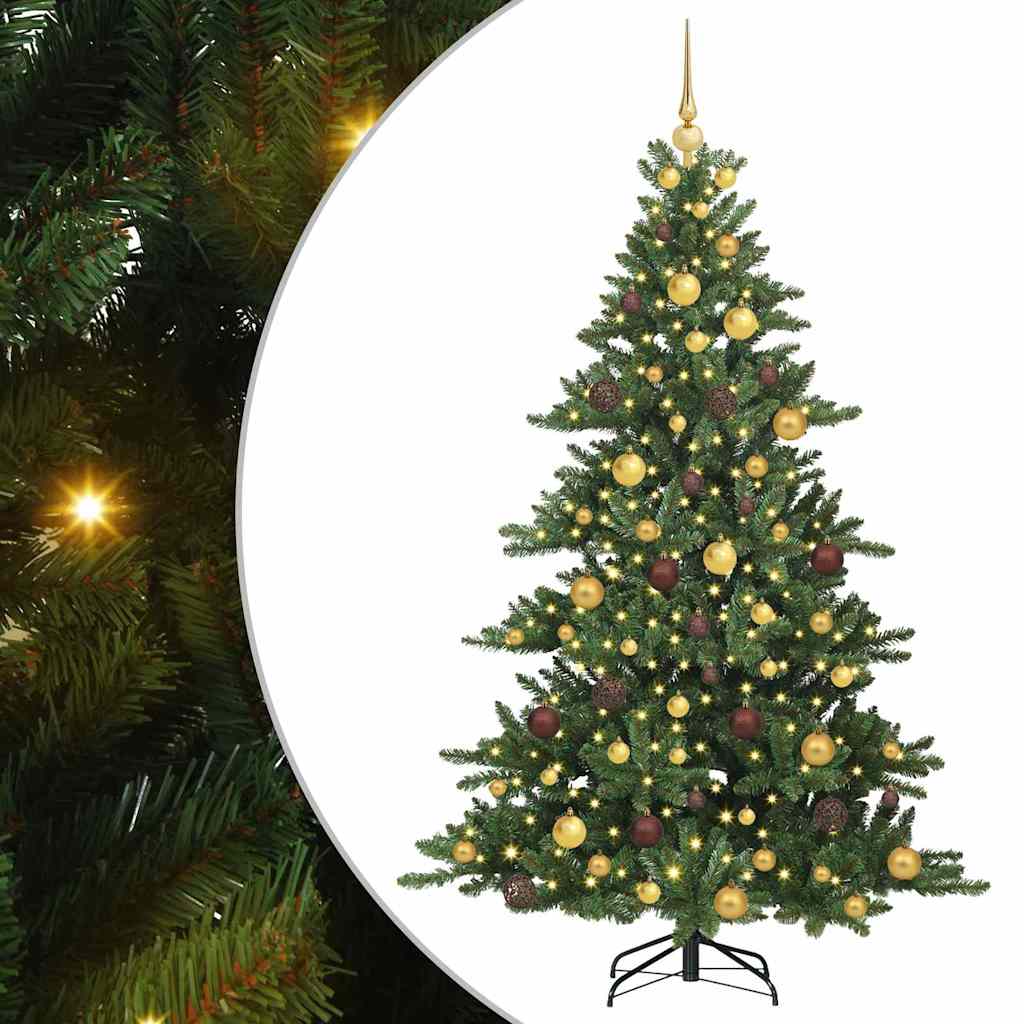 Artificial Hinged Christmas Tree Green 180 cm PVC and Steel