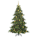 Artificial Hinged Christmas Tree Green 180 cm PVC and Steel - Side View