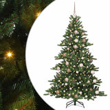 Artificial Hinged Christmas Tree Green 180 cm PVC and Steel - Front View