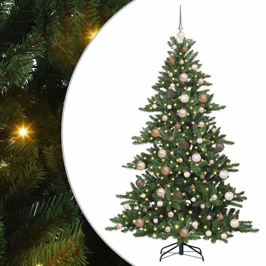 Artificial Hinged Christmas Tree Green 180 cm PVC and Steel