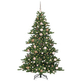 Artificial Hinged Christmas Tree Green 180 cm PVC and Steel - Side View
