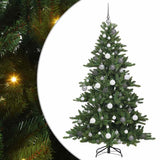 Artificial Hinged Christmas Tree Green 180 cm PVC and Steel