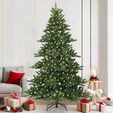 Artificial Hinged Christmas Tree Green 210 cm PVC and Steel