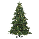 Artificial Hinged Christmas Tree Green 210 cm PVC and Steel