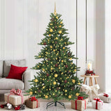 Artificial Hinged Christmas Tree Green 210 cm PVC and Steel