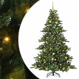 Artificial Hinged Christmas Tree Green 210 cm PVC and Steel - Front View