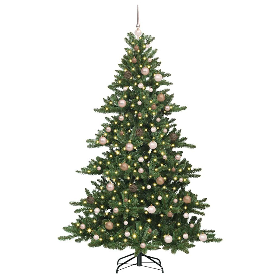 Artificial Hinged Christmas Tree Green 210 cm PVC and Steel
