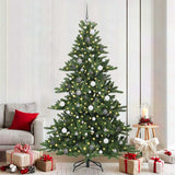 Artificial Hinged Christmas Tree Green 210 cm PVC and Steel