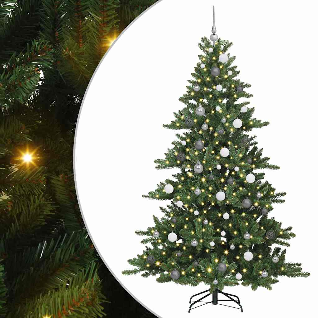 Artificial Hinged Christmas Tree Green 210 cm PVC and Steel