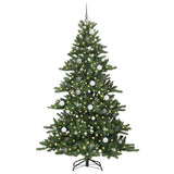 Artificial Hinged Christmas Tree Green 210 cm PVC and Steel