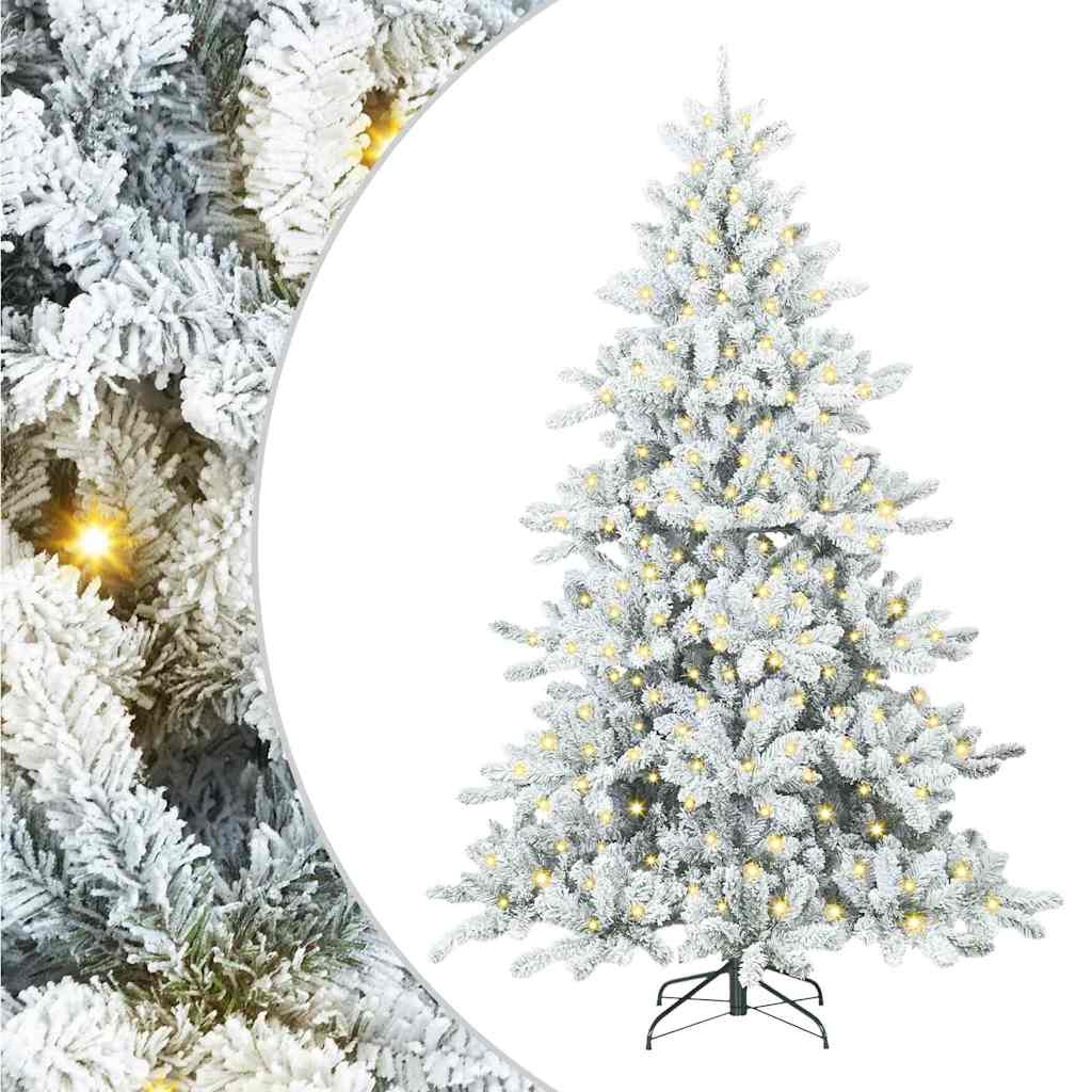 Artificial Hinged Christmas Tree White 180 cm PVC and Steel