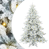Artificial Hinged Christmas Tree White 180 cm PVC and Steel - Front View