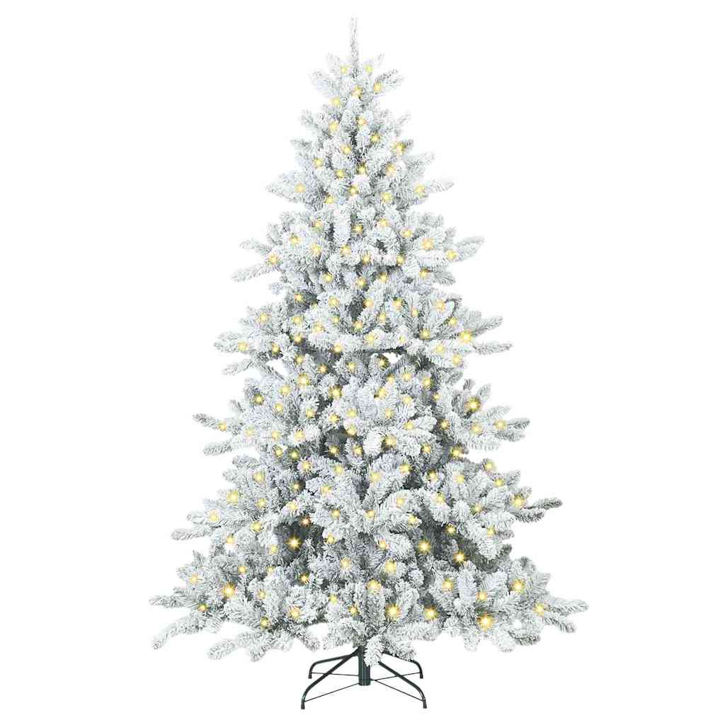 Artificial Hinged Christmas Tree White 180 cm PVC and Steel