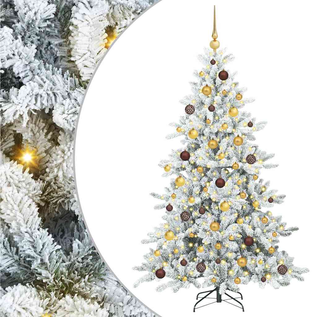 Artificial Hinged Christmas Tree White 180 cm PVC and Steel