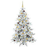 Artificial Hinged Christmas Tree White 180 cm PVC and Steel