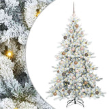 Artificial Hinged Christmas Tree White 180 cm PVC and Steel