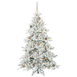 Artificial Hinged Christmas Tree White 180 cm PVC and Steel