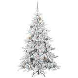 Artificial Hinged Christmas Tree White 180 cm PVC and Steel