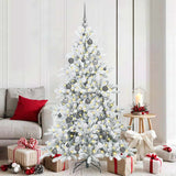 Artificial Hinged Christmas Tree White 180 cm PVC and Steel