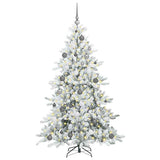 Artificial Hinged Christmas Tree White 180 cm PVC and Steel