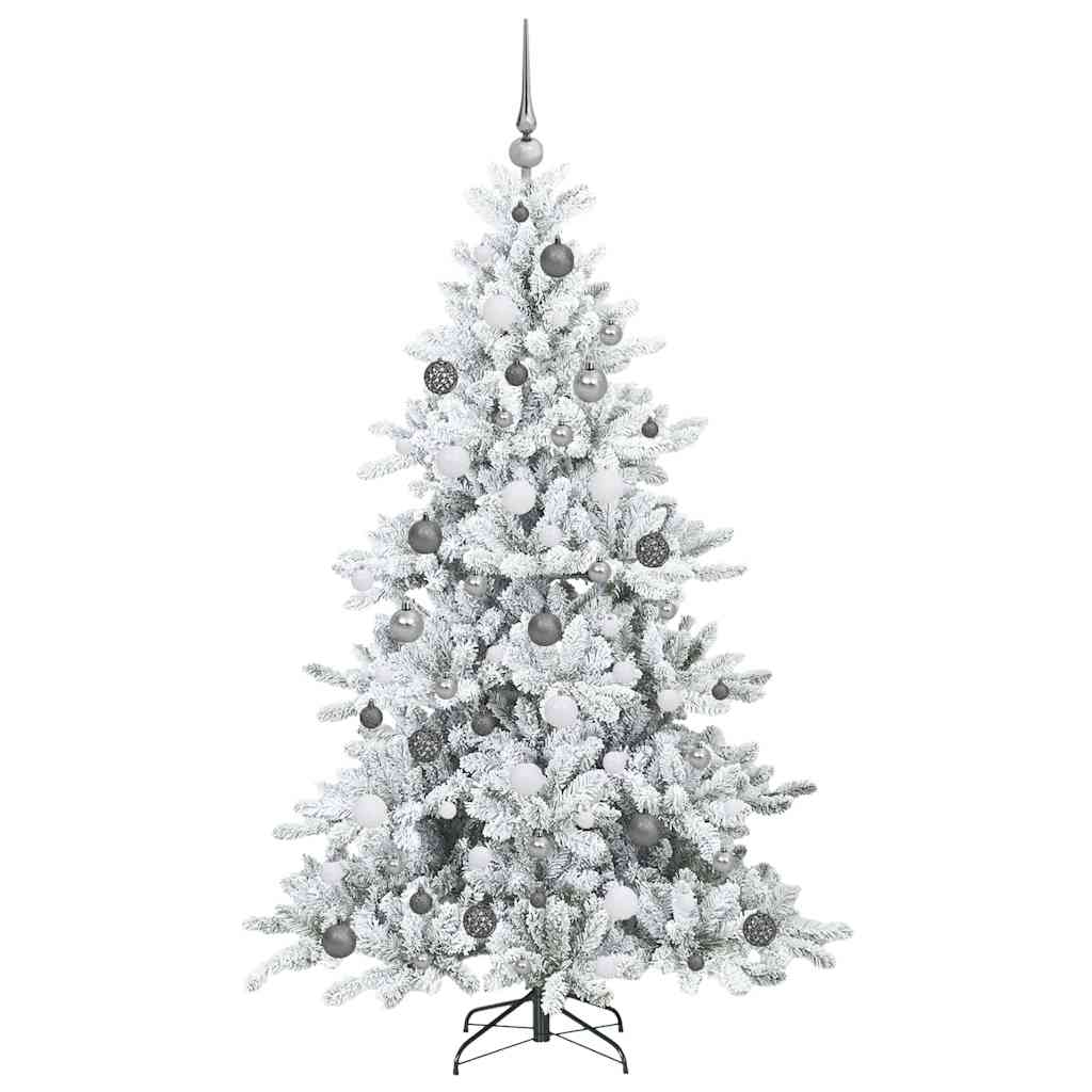 Artificial Hinged Christmas Tree White 180 cm PVC and Steel