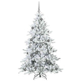 Artificial Hinged Christmas Tree White 180 cm PVC and Steel