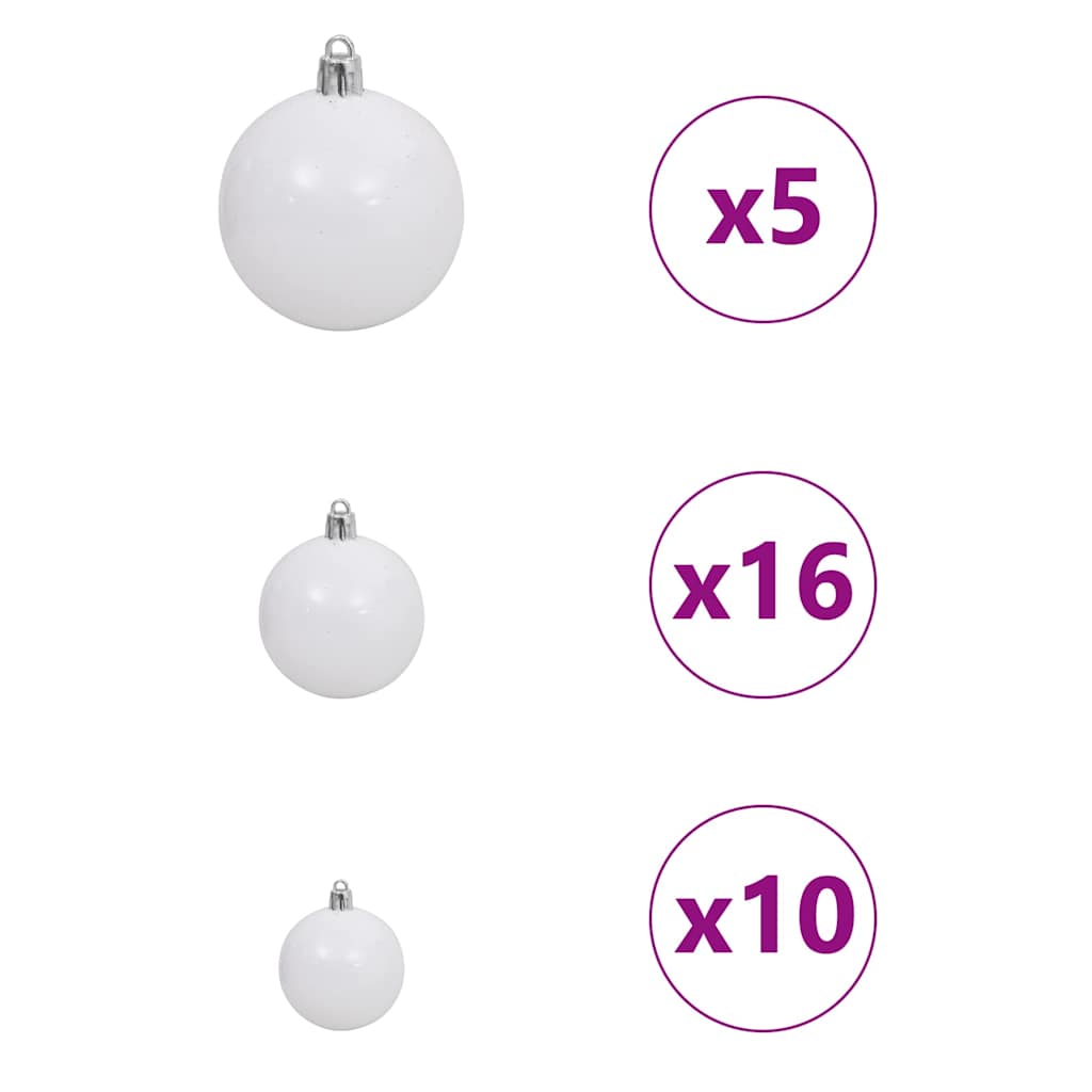 Artificial Hinged Christmas Tree White 180 cm PVC and Steel