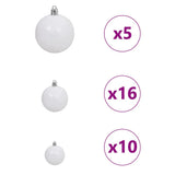 Artificial Hinged Christmas Tree White 180 cm PVC and Steel