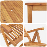 Garden Dining Set Folding 7 pcs Brown Solid Acacia wood - Extra Image