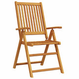 Garden Dining Set Folding 7 pcs Brown Solid Acacia wood - Rear View