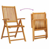 Garden Dining Set Folding 7 pcs Brown Solid Acacia wood - Extra Image