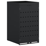 Wheelie Bin Storage with Planter Roof for Single 240L Bin Black - Front View
