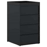 Wheelie Bin Storage with Planter Roof for Single 240L Bin Black - Low Angle