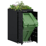 Wheelie Bin Storage with Planter Roof for Single 240L Bin Black