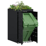 Wheelie Bin Storage with Planter Roof for Single 240L Bin Black - Side View