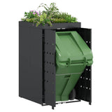 Wheelie Bin Storage with Planter Roof for Single 240L Bin - Side View